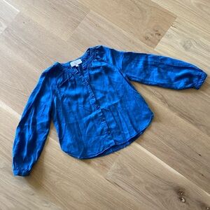 NWOT Bella Dahl Gathered Button Top Tencel Blue Size 10